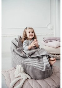 Fotoliu puf pentru copii crem cu tapițerie din țesătură bouclé Cocoon 100 – SLOWDOWN