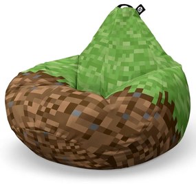 Fotoliu Puf Bean Bag tip Para L, Minecraft Iarba Pamant
