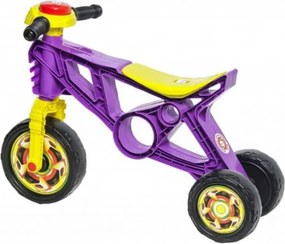 Motocicleta cu functie de trotineta fara pedale pentru copii NOVOKIDS™ EVO Balance Bike, Cu claxon, Maxim 30 Kg, 3 roti, Stabilitate mare, Mov