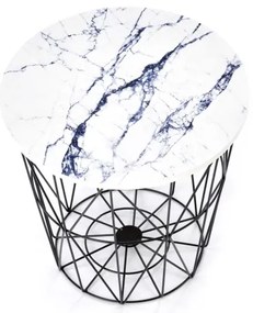 Măsuță de cafea HARISSA 41x42 cm negru/alb decor marmorat