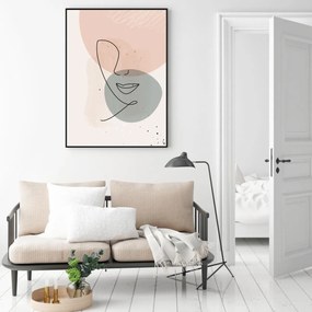 Poster - Abstracție cu fața de femeie (A4)