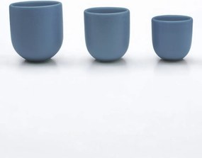 Pahar Cafea NOVUM Velaris Blue Moon 250 ml (Luna Albasta Mat) - Gresie Ceramica Glazurata Manual