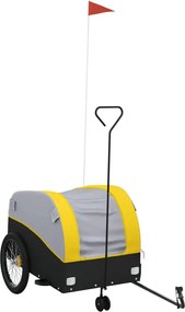 vidaXL Remorcă pentru biciclete, negru și galben, 45 kg, fier