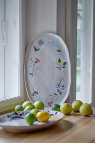 Platou din ceramică lucrat manual, multicolor, "Camilla"