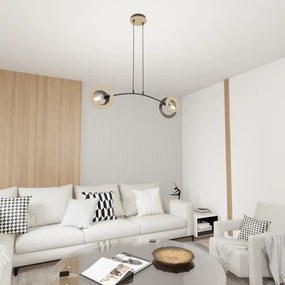 Lustră pe cablu SKIVA 2xE27/15W/230V negru/bej