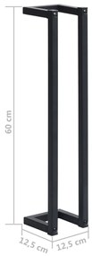 Suport de prosoape, negru, 12,5 x 12,5 x 60 cm, fier Negru, 12.5 x 12.5 x 60 cm