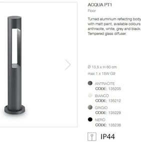 Stalp modern de exterior cu protectie IP44 ACQUA PT1 antracit 135205