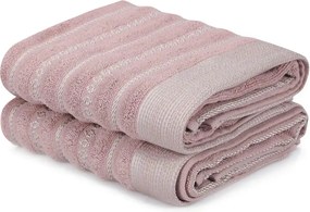 Set 2 prosoape baie BOMBELI, roz, bumbac, 50x90 cm