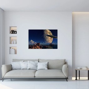 Tablou - Vizita extraterestrului (90x60 cm)