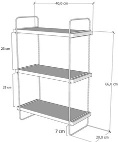 Raft în culoare naturală etajat cu aspect de lemn de stejar 40 cm Pulalis – Kalune Design