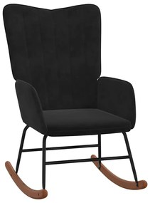 327749 vidaXL Scaun balansoar, negru, catifea