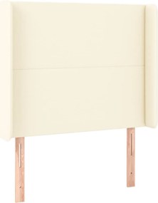 vidaXL Tăblie de pat cu aripioare, crem, 83x16x118/128 cm, piele eco