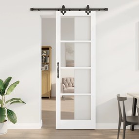 vidaXL Ușa glisantă Manual Alb 78 x 232 cm Lemn și metal