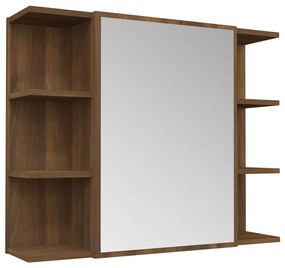 815524 vidaXL Dulap de baie cu oglindă stejar maro 80x20,5x64cm lemn compozit