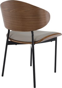 Scaun de sufragerie, bej/nuc/negru, MARSIA