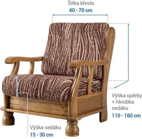 Gaico Huse bielastice UNIVERSO NOU dungi maro fotoliu cu manere de lemn (l. 40 - 70 cm)