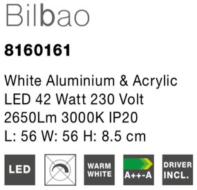 Lustra LED aplicata design modern geometric BILBAO 42W alba NVL-8160161