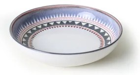Set veselă 24 piese, multicolor, din ceramică stoneware