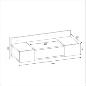 Masă de toaletă ZAKKUM 33x100 cm bej