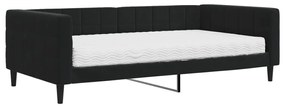 3196678 vidaXL Pat de zi cu saltea, negru, 100x200 cm, catifea