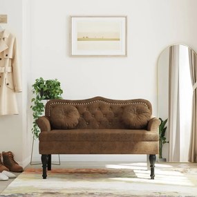 vidaXL Banchetă cu perne, maro, 120,5x65x75 cm, piele întoarsă eco