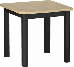 Masă extensibilă OSKAR, stejar artizanal/negru, PAL laminat/MDF, 80–20