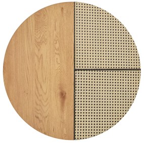Set mese de cafea Garmina stejar auriu + rattan