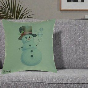 Perna Decorativa Om de Zapada cu Joben si Vasc, 40x40 cm, Verde, Husa Detasabila, Perna Inclusa, BEKZ®