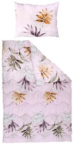 Patura matlasata pentru tot anul 140x200 cm cu perna LISTY roz 70x90 cm