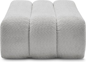 Taburet gri deschis cu tapițerie din țesătură bouclé Azra – Bobochic Paris