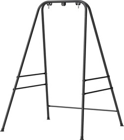 Outsunny Suport pentru Scaun Suspendat Hamac 183 cm Suport pentru Leagăn Cadru din Oțel Tampone Antiderapante Negru | Aosom Romania