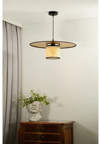 Lustră pe cablu TOKYO Duolla RATTAN 1xE27/15W/230V d. 50 cm auriu/ratan