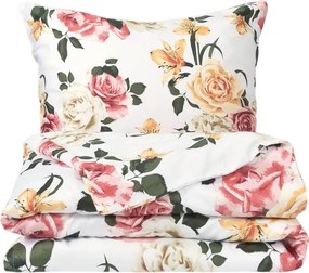 Lenjerie de pat Matex Satin Trandafiri cu crini , 140 x 200 cm, 70 x 90 cm