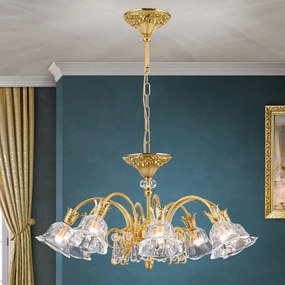 Candelabru cristal design lux LA BOHEME D-72cm 8L gold plated