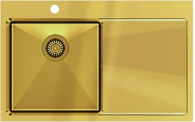 Chiuveta inox incastrata Quadron Unique Russel 111 finisaj auriu 78x48 cm