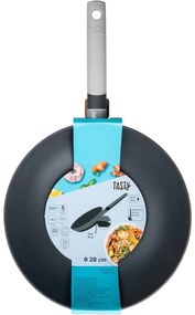 Tigaie wok Tasty 678535, 28 cm, Mаner moale, Aluminiu, Acoperire antiaderenта, Gri