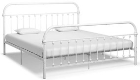 vidaXL Cadru de pat, alb, 180 x 200 cm, metal