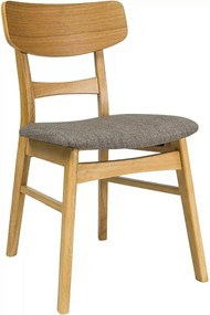 Scaun bucatarie stil scandinav CD61, gri/stejar, stofa clasica/lemn, 4