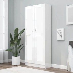 vidaXL Bibliotecă, alb extralucios, 82,5x30,5x185,5 cm, lemn prelucrat