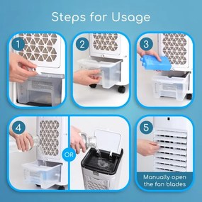 Răcitor de aer Aigostar 60W/230V alb/negru + telecomandă