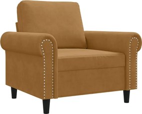 vidaXL Fotoliu canapea, Maro, 60 cm, catifea