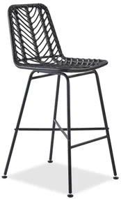 Scaun de bar din ratan negru ESPO 97