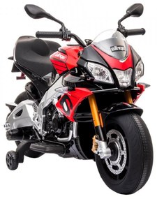 Motocicleta Electrica cu Acumulator Pentru Copii NOVOKIDS™ Aprilia Tuono Premium , 3-7 ani, Max 25 kg, Cu Sunete si Lumini frontale, MP3 USB, Pornire