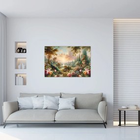 Tablou - Păuni în grădină (90x60 cm)