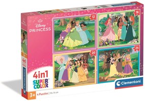 Prințesele Disney Colloquy Puzzle 4 în 1 Clementoni