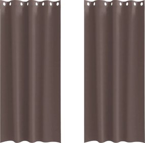vidaXL Perdele Opaque cu Inel 2 pcs Maro închis 225 x 140 cm Poliester