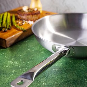 Tigaie Kinghoff KH 2019, Otel inoxidabil - 21CT, 24 cm, Uz casnic si profesional, Cuptor pana la 240°C, Toate plitele inclusiv inductie, Argintiu