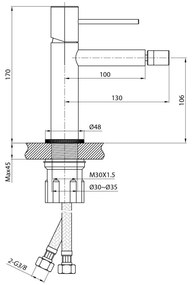 Sapho SOLARIS - Baterie pentru bideu, crom lucios
