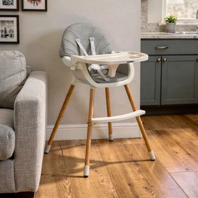 Scaun de hrănire 2 în 1 gri