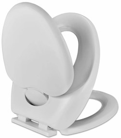 Scaun-capac toaleta „Family” cu mecanism de coborare automata Alb
